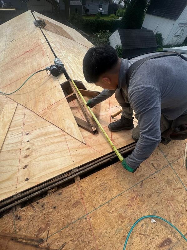 Measuring new roof decking